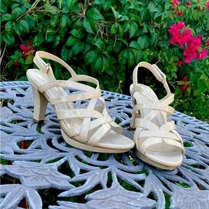 naturalizer white strappy heel